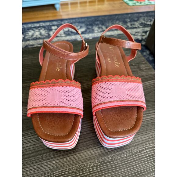 Kate Spade New York Highrise Spade Wedges In Coral Sz. 10B - Picture 1 of 8